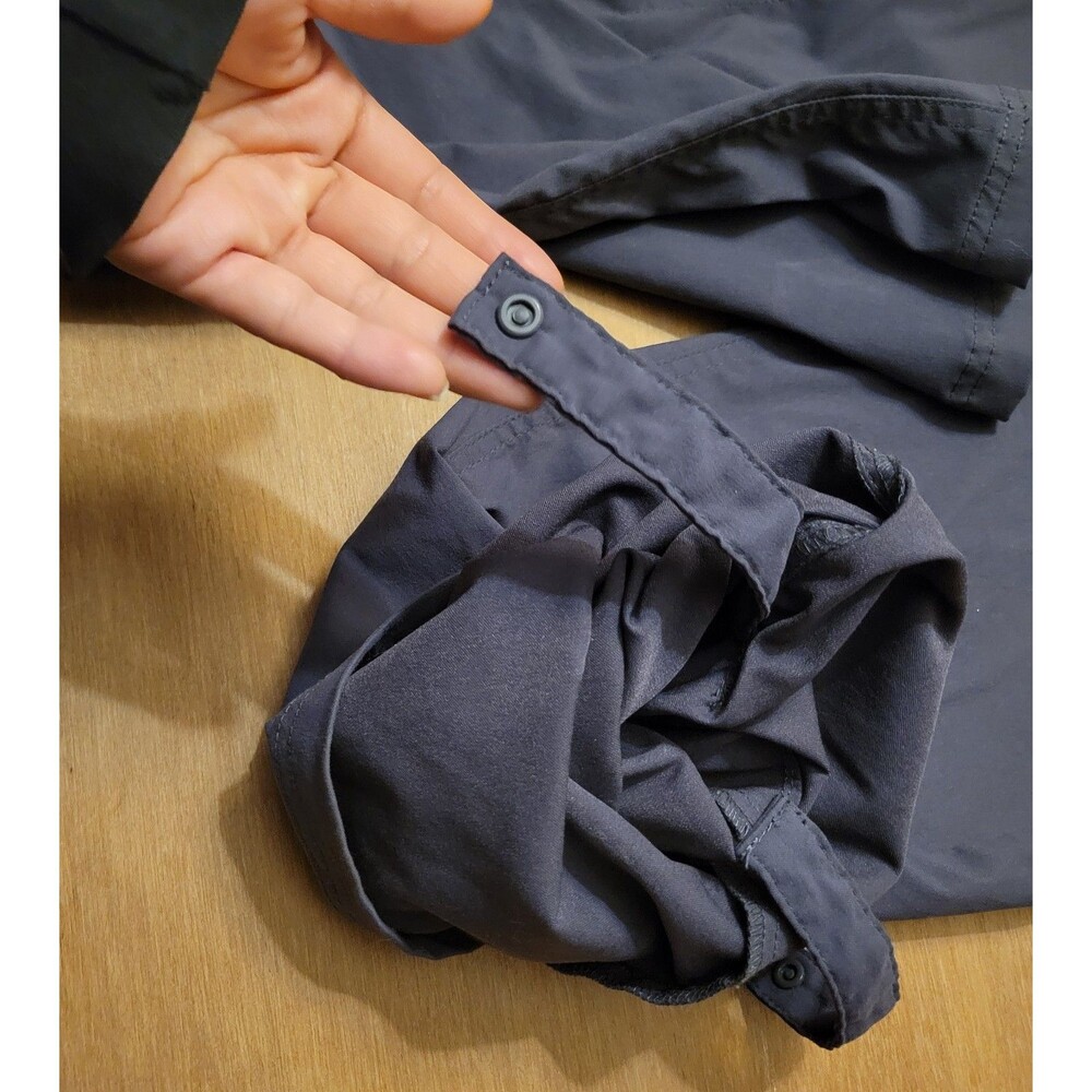 PrAna Pants Womens 10 Gray Halle Hiking Stretch Nylon Roll Up Outdoor Travel Tab - Picture 12 of 16